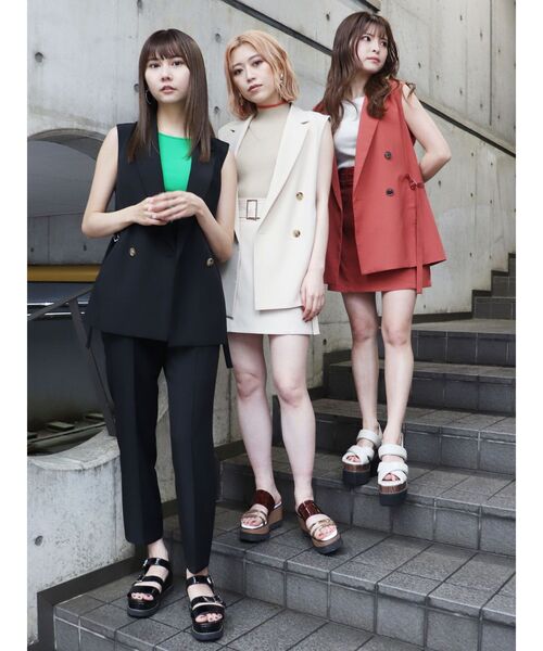 MURUA（ムルーア）の「ワイドベルトミニスカート（スカート・レディース・ブラック/アイボリー/オレンジ・1/2）」の18枚目の写真