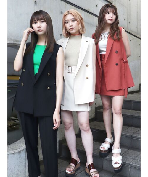 MURUA（ムルーア）の「ワイドベルトミニスカート（スカート・レディース・ブラック/アイボリー/オレンジ・1/2）」の19枚目の写真