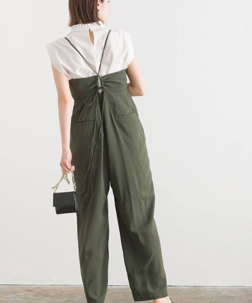 terrace(テラス)の「レイヤードキャミ オールインワン(パンツドレス・レディース・ブラック/カーキ/ベージュ/グリーン系その他/ブラック系その他・MEDIUM)」の19枚目の写真