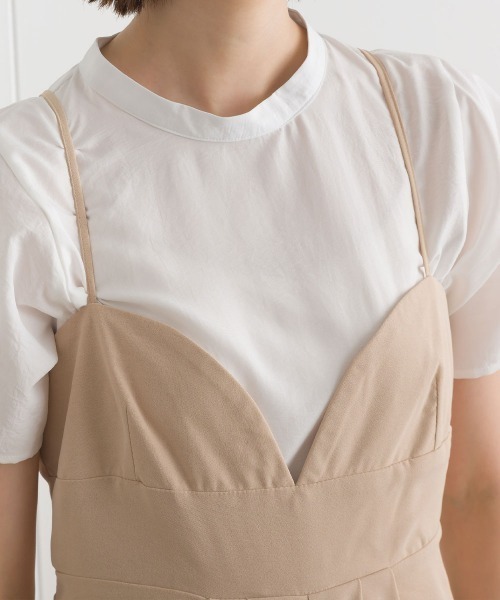 terrace(テラス)の「レイヤードキャミ オールインワン(パンツドレス・レディース・ブラック/カーキ/ベージュ/グリーン系その他/ブラック系その他・MEDIUM)」の7枚目の写真