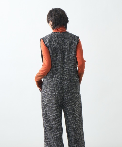 kha:ki(カーキ)の「「KHA:KI / カーキ」TWEED OVERALLS(サロペット/オーバーオール・レディース・ブラック/ベージュ・1/2)」の12枚目の写真