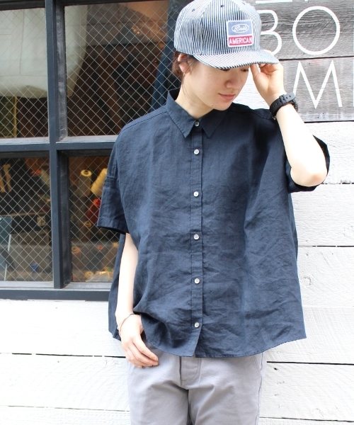 JOURNAL STANDARD LUXE(ジャーナルスタンダード ラックス)の「リネンラミー BIGシャツ SHORTSLEEVE_#(シャツ/ブラウス・レディース・ネイビー/ピンク/ホワイト/カーキ/グレー・FREE)」の5枚目の写真