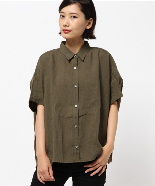 JOURNAL STANDARD LUXE(ジャーナルスタンダード ラックス)の「リネンラミー BIGシャツ SHORTSLEEVE_#(シャツ/ブラウス・レディース・ネイビー/ピンク/ホワイト/カーキ/グレー・FREE)」の4枚目の写真