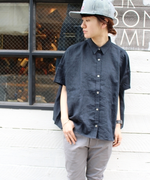 JOURNAL STANDARD LUXE(ジャーナルスタンダード ラックス)の「リネンラミー BIGシャツ SHORTSLEEVE_#(シャツ/ブラウス・レディース・ネイビー/ピンク/ホワイト/カーキ/グレー・FREE)」の7枚目の写真