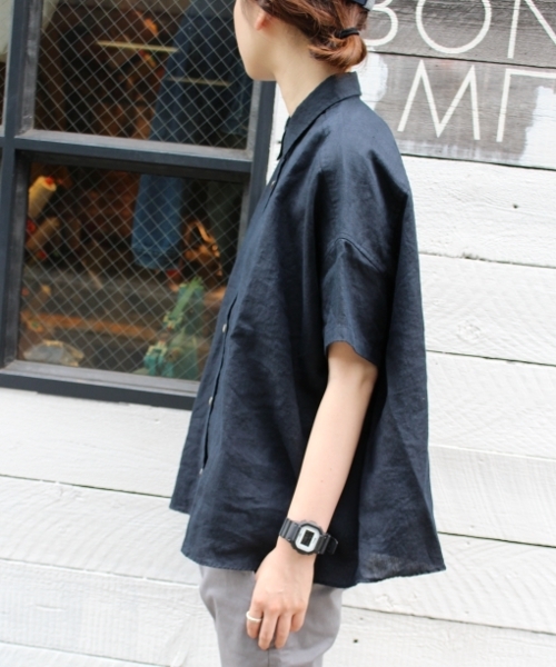 JOURNAL STANDARD LUXE(ジャーナルスタンダード ラックス)の「リネンラミー BIGシャツ SHORTSLEEVE_#(シャツ/ブラウス・レディース・ネイビー/ピンク/ホワイト/カーキ/グレー・FREE)」の8枚目の写真