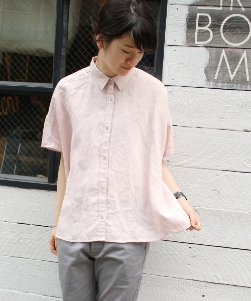 JOURNAL STANDARD LUXE(ジャーナルスタンダード ラックス)の「リネンラミー BIGシャツ SHORTSLEEVE_#(シャツ/ブラウス・レディース・ネイビー/ピンク/ホワイト/カーキ/グレー・FREE)」の14枚目の写真