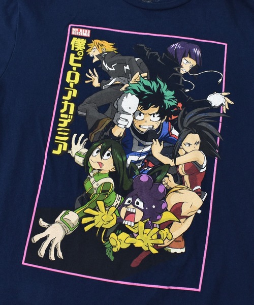 VINTAGE(ヴィンテージ)の「【ヴィンテージ古着】僕のヒーローアカデミア プリントTシャツ(Tシャツ/カットソー・メンズ・ネイビー・LARGE)」の1枚目の写真