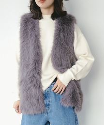 フェイク ファー ベスト（S～M）