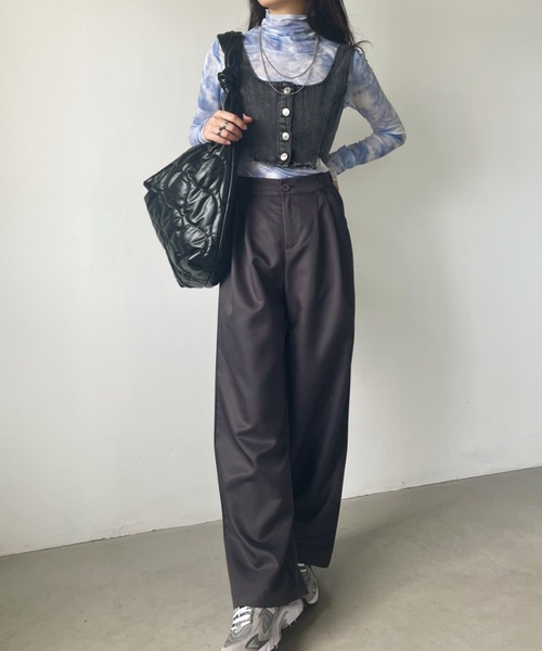 CLEA（クレア）の「タイダイ柄メロウシアーハイネックインナートップス（Tシャツ/カットソー・レディース・ブルー/ブラック・FREE）」の22枚目の写真