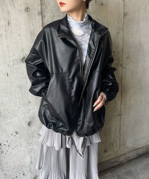 CLEA（クレア）の「タイダイ柄メロウシアーハイネックインナートップス（Tシャツ/カットソー・レディース・ブルー/ブラック・FREE）」の9枚目の写真