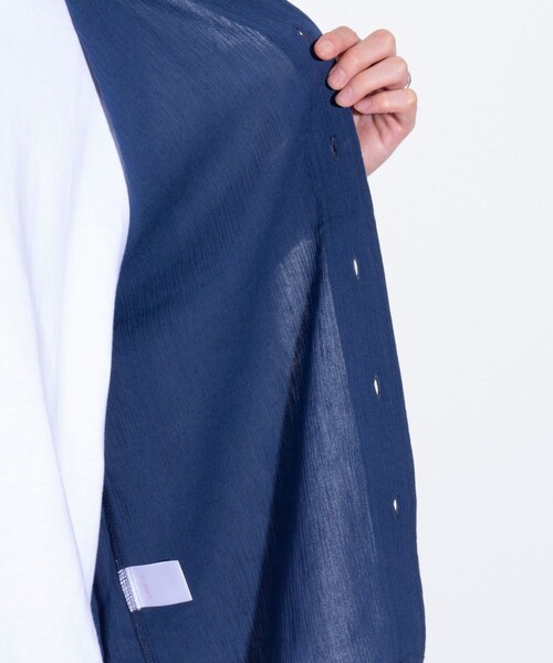 GLOSTER(グロスター)の「【GLOSTER/グロスター】楊柳 ニットテープ半袖シャツ(シャツ/ブラウス・メンズ・ホワイト/グレー/ブルー/サックスブルー・S/M/L)」の7枚目の写真