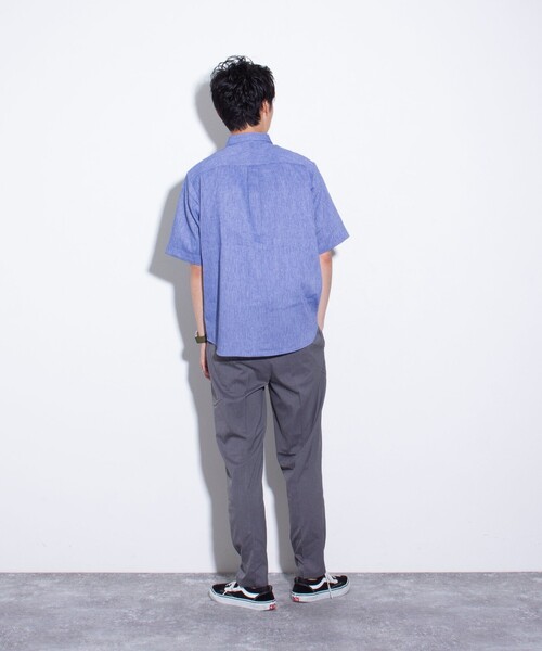 GLOSTER(グロスター)の「【GLOSTER/グロスター】楊柳 ニットテープ半袖シャツ(シャツ/ブラウス・メンズ・ホワイト/グレー/ブルー/サックスブルー・S/M/L)」の12枚目の写真