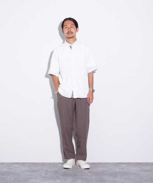 GLOSTER(グロスター)の「【GLOSTER/グロスター】楊柳 ニットテープ半袖シャツ(シャツ/ブラウス・メンズ・ホワイト/グレー/ブルー/サックスブルー・S/M/L)」の20枚目の写真