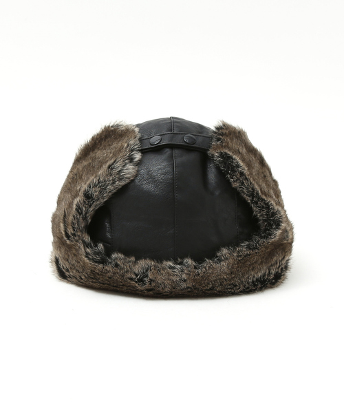 Ruben（ルーベン）の「【RUBEN/ルーベン】FAKE LEATHER FLIGHT/レザーフライトキャップ/ユニセックス/  RUS-6394（キャップ・メンズ・ダークブラウン/ブラック/アイボリー・フリー）」の8枚目の写真