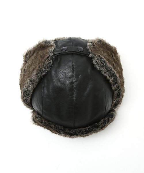 Ruben（ルーベン）の「【RUBEN/ルーベン】FAKE LEATHER FLIGHT/レザーフライトキャップ/ユニセックス/  RUS-6394（キャップ・メンズ・ダークブラウン/ブラック/アイボリー・フリー）」の9枚目の写真