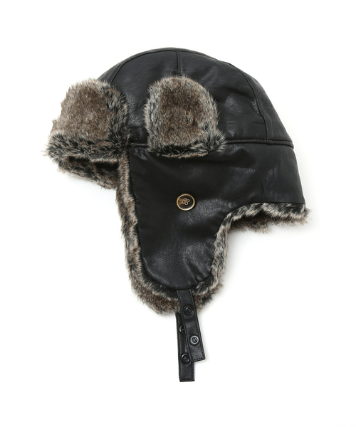 Ruben（ルーベン）の「【RUBEN/ルーベン】FAKE LEATHER FLIGHT/レザーフライトキャップ/ユニセックス/  RUS-6394（キャップ・メンズ・ダークブラウン/ブラック/アイボリー・フリー）」の13枚目の写真