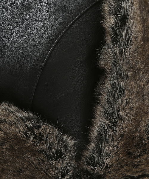 Ruben（ルーベン）の「【RUBEN/ルーベン】FAKE LEATHER FLIGHT/レザーフライトキャップ/ユニセックス/  RUS-6394（キャップ・メンズ・ダークブラウン/ブラック/アイボリー・フリー）」の15枚目の写真