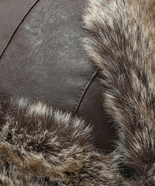 Ruben（ルーベン）の「【RUBEN/ルーベン】FAKE LEATHER FLIGHT/レザーフライトキャップ/ユニセックス/  RUS-6394（キャップ・メンズ・ダークブラウン/ブラック/アイボリー・フリー）」の19枚目の写真