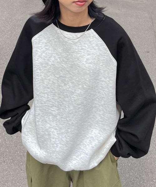 Chillfar（チルファー）の「ラグランスウェット（スウェット・レディース・アイボリー系/チャコールグレー×ブラック/オートミール/アイボリー系2/ネイビー系/グレー系/アイボリー系3/グレー系2/グレー系1/アイボリー系1・FREE）」の5枚目の写真