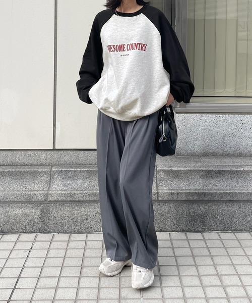 Chillfar（チルファー）の「ラグランスウェット（スウェット・レディース・アイボリー系/チャコールグレー×ブラック/オートミール/アイボリー系2/ネイビー系/グレー系/アイボリー系3/グレー系2/グレー系1/アイボリー系1・FREE）」の18枚目の写真