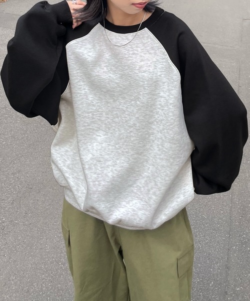 Chillfar（チルファー）の「ラグランスウェット（スウェット・レディース・アイボリー系/チャコールグレー×ブラック/オートミール/アイボリー系2/ネイビー系/グレー系/アイボリー系3/グレー系2/グレー系1/アイボリー系1・FREE）」の20枚目の写真