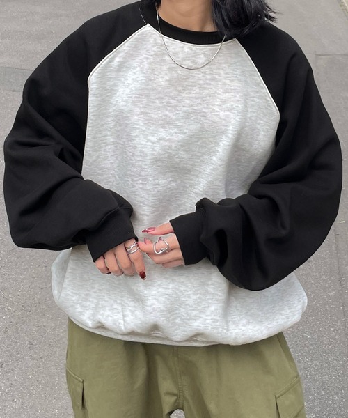 Chillfar（チルファー）の「ラグランスウェット（スウェット・レディース・アイボリー系/チャコールグレー×ブラック/オートミール/アイボリー系2/ネイビー系/グレー系/アイボリー系3/グレー系2/グレー系1/アイボリー系1・FREE）」の21枚目の写真