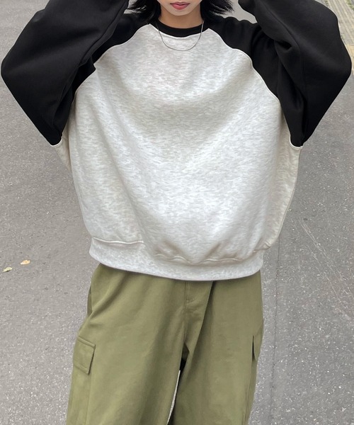 Chillfar（チルファー）の「ラグランスウェット（スウェット・レディース・アイボリー系/チャコールグレー×ブラック/オートミール/アイボリー系2/ネイビー系/グレー系/アイボリー系3/グレー系2/グレー系1/アイボリー系1・FREE）」の22枚目の写真