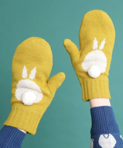 didizizi（ディディジジ）の「ウサギミトン（手袋・レディース・イエロー/グレー・FREE）」の7枚目の写真
