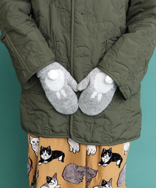 didizizi（ディディジジ）の「ウサギミトン（手袋・レディース・イエロー/グレー・FREE）」の3枚目の写真