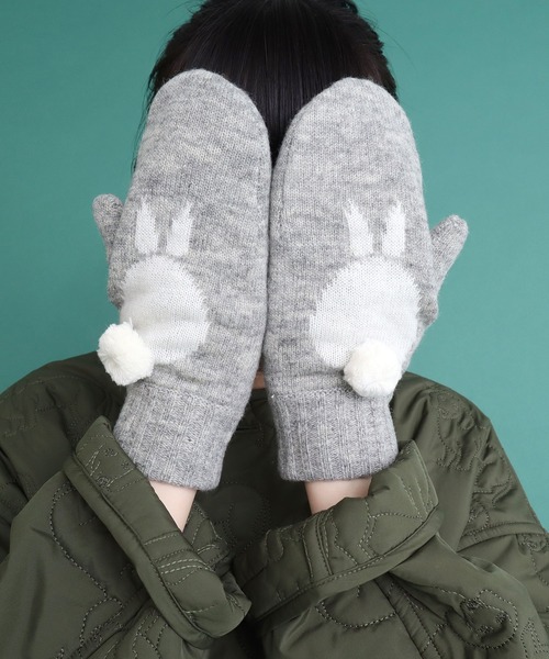 didizizi（ディディジジ）の「ウサギミトン（手袋・レディース・イエロー/グレー・FREE）」の6枚目の写真