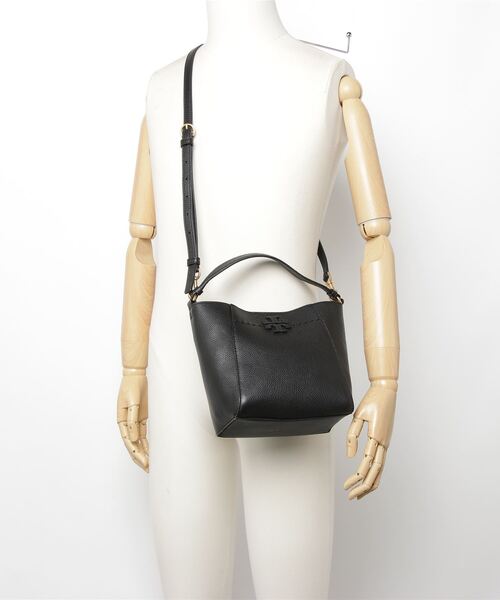 TORY BURCH(トリーバーチ)の「TORY BURCH McGraw Small Bucket Bag トリーバーチ マックグロー スモール バケットバッグ ハンドバッグ(ハンドバッグ・レディース・ブラック/アイボリー/ベージュ・FREE)」の19枚目の写真