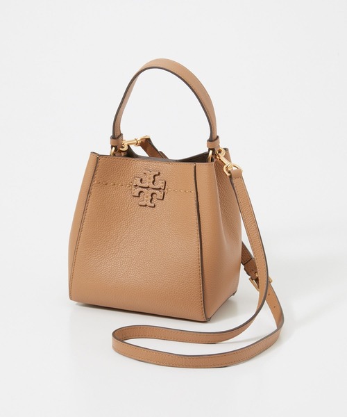 TORY BURCH(トリーバーチ)の「TORY BURCH McGraw Small Bucket Bag トリーバーチ マックグロー スモール バケットバッグ ハンドバッグ(ハンドバッグ・レディース・ブラック/アイボリー/ベージュ・FREE)」の3枚目の写真