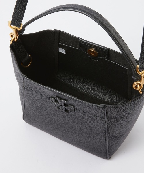 TORY BURCH(トリーバーチ)の「TORY BURCH McGraw Small Bucket Bag トリーバーチ マックグロー スモール バケットバッグ ハンドバッグ(ハンドバッグ・レディース・ブラック/アイボリー/ベージュ・FREE)」の11枚目の写真