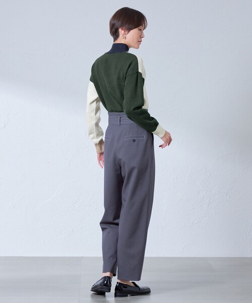 CAST:(キャストコロン)の「【イチオシ】カラーブロックニット・2023秋冬モデル(ニット/セーター・レディース・ネイビー/グレー/オフホワイト・M)」の8枚目の写真