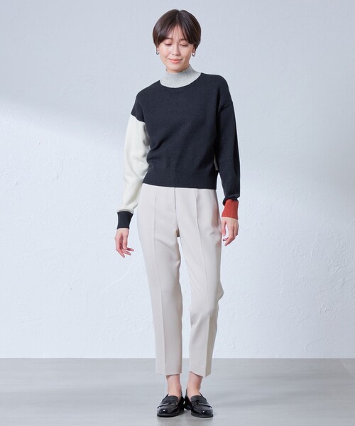 CAST:(キャストコロン)の「【イチオシ】カラーブロックニット・2023秋冬モデル(ニット/セーター・レディース・ネイビー/グレー/オフホワイト・M)」の12枚目の写真