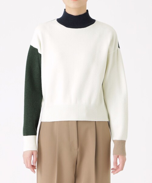 CAST:(キャストコロン)の「【イチオシ】カラーブロックニット・2023秋冬モデル(ニット/セーター・レディース・ネイビー/グレー/オフホワイト・M)」の14枚目の写真
