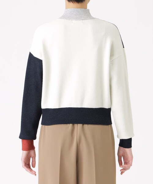CAST:(キャストコロン)の「【イチオシ】カラーブロックニット・2023秋冬モデル(ニット/セーター・レディース・ネイビー/グレー/オフホワイト・M)」の20枚目の写真