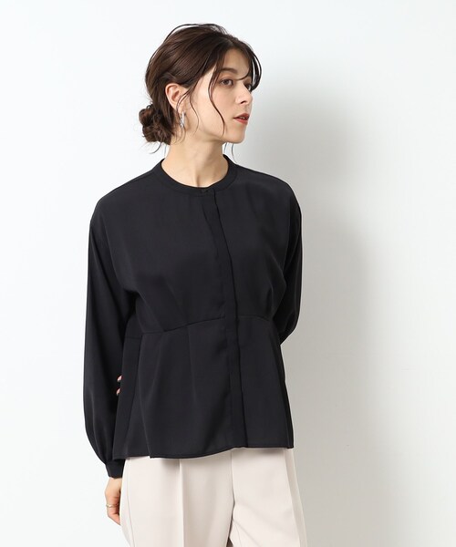 DRESKIP（ドレスキップ）の「◆ウエストタックブラウス（シャツ/ブラウス・レディース・ライトベージュ/グリーン系/ブラック・02/03/04）」の7枚目の写真