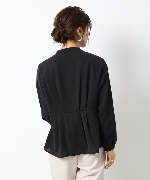 DRESKIP（ドレスキップ）の「◆ウエストタックブラウス（シャツ/ブラウス・レディース・ライトベージュ/グリーン系/ブラック・02/03/04）」の10枚目の写真