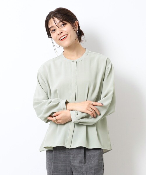 DRESKIP（ドレスキップ）の「◆ウエストタックブラウス（シャツ/ブラウス・レディース・ライトベージュ/グリーン系/ブラック・02/03/04）」の17枚目の写真