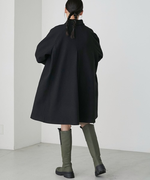 レア⭐︎美品⭐︎pdm ピーディーエム　コート　黒 セール】2way/スタンドカラーミドルコート（ピーコート）｜one after