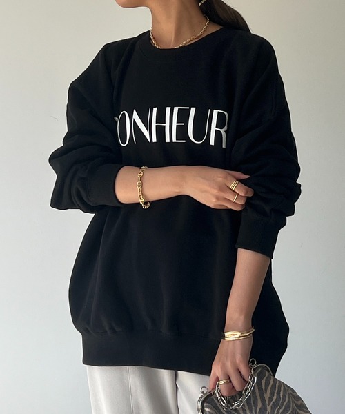 un dix cors（アンディコール）の「BONHEURラメロゴスウェット（スウェット・レディース・ホワイト/ブラック/シルバー・FREE）」の18枚目の写真