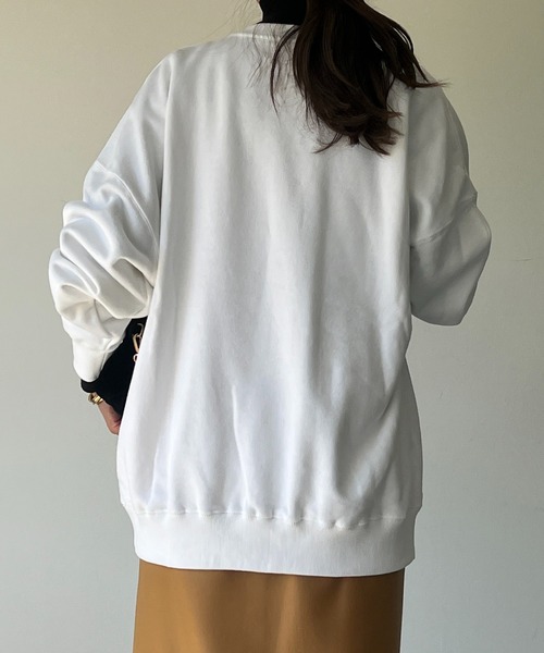 un dix cors（アンディコール）の「BONHEURラメロゴスウェット（スウェット・レディース・ホワイト/ブラック/シルバー・FREE）」の7枚目の写真