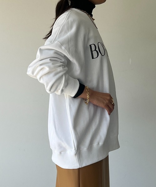 un dix cors（アンディコール）の「BONHEURラメロゴスウェット（スウェット・レディース・ホワイト/ブラック/シルバー・FREE）」の6枚目の写真