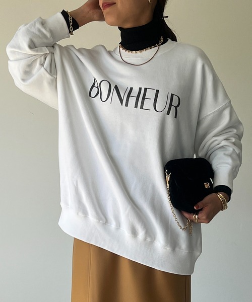 un dix cors（アンディコール）の「BONHEURラメロゴスウェット（スウェット・レディース・ホワイト/ブラック/シルバー・FREE）」の8枚目の写真