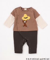 【おさるのジョージ】袖レイヤードカバーオール