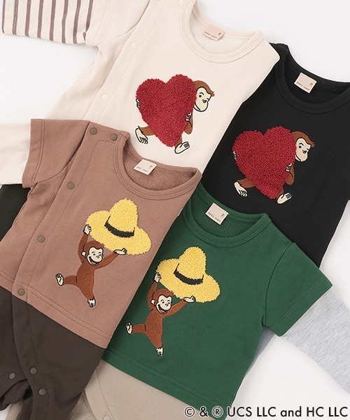 petit main（プティマイン）の「【おさるのジョージ】袖レイヤードカバーオール（ロンパース・キッズ・ブラック/グリーン/アイボリー/モカ・80ｃｍ/70cm）」の19枚目の写真