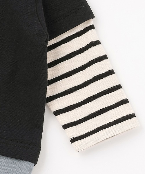 petit main（プティマイン）の「【おさるのジョージ】袖レイヤードカバーオール（ロンパース・キッズ・ブラック/グリーン/アイボリー/モカ・80ｃｍ/70cm）」の14枚目の写真