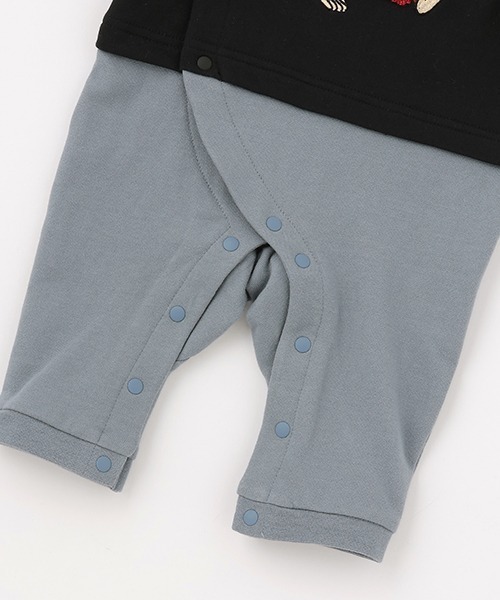 petit main（プティマイン）の「【おさるのジョージ】袖レイヤードカバーオール（ロンパース・キッズ・ブラック/グリーン/アイボリー/モカ・80ｃｍ/70cm）」の12枚目の写真