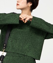 《セットアップ対応》ラメ畦プルオーバーニット